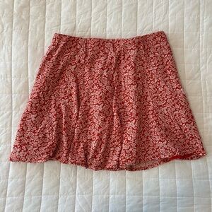 Floral Red and White Skirt